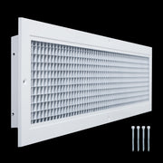 30 x 6-inch White Aluminum eggcrate return grille, angled view