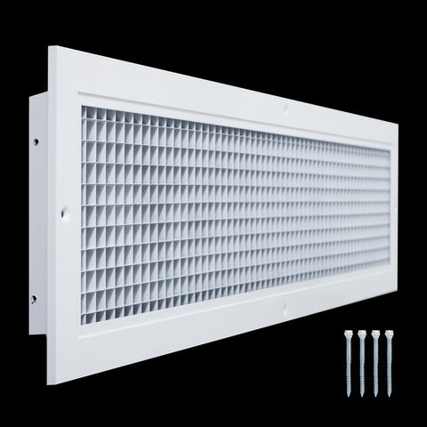 30" x 6" [Duct Opening] Aluminum Return Air Grille | Rust Proof Eggcrate Vent Cover Grill for Sidewall and Ceiling, White | Outer Dimensions: 31.75" X 7.75"