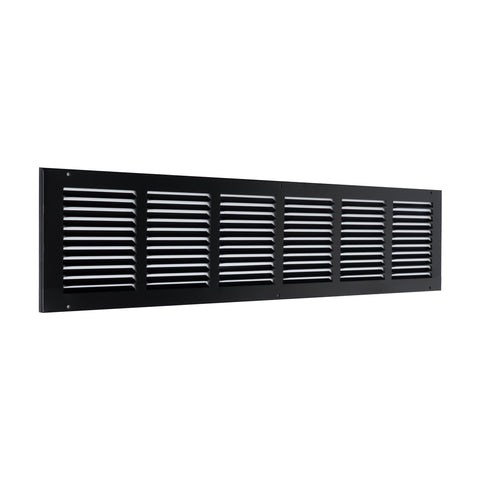 30"x6" Steel Return Air Grille – HVAC Cold Air Intake Vent Cover, Black | Out. Dim.: 31-3/4"W X 7-3/4"H