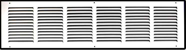 30" X 6" Duct Opening | Steel Return Air Grille for Sidewall and Ceiling | Outer Dimensions: 31.75"W X 7.75"H