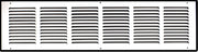 30 x 6-inch White Steel flat stamped return grille, front view