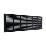 30"x8" Black Steel Return Air Grille, High-Airflow HVAC Cold Air Intake for Wall & Ceiling