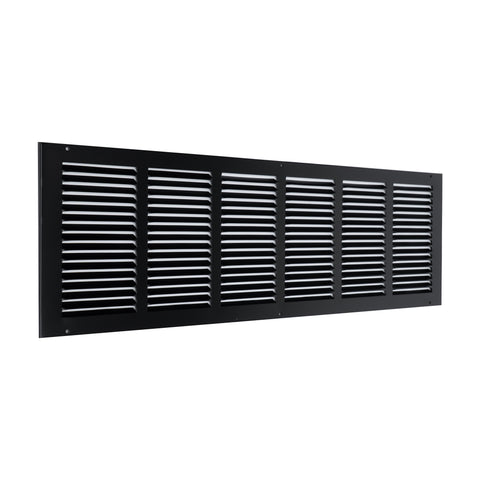30"x8" Steel Return Air Grille – HVAC Cold Air Intake Vent Cover, Black | Out. Dim.: 31-3/4"W X 9-3/4"H