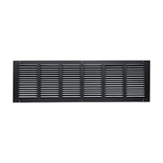 30 x 8-inch Black Steel flat stamped return grille, front view