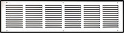 30 x 8-inch White Steel flat stamped return grille, front view