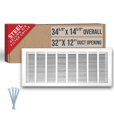 Handua HVAC Steel Return Air Filter Grille [Removable Face Door] for 1-inch Filters Vent Cover Grill for 1-inch Filter, White