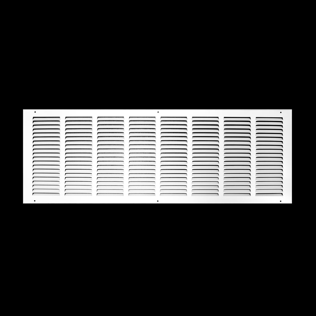 32"x10" Steel Return Air Grille – HVAC Cold Air Intake Vent Cover, White | Out. Dim.: 33-3/4"W X 11-3/4"H