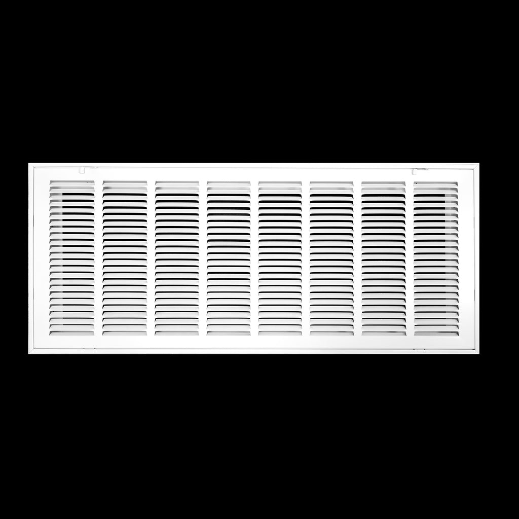 airgrilles 32" x 12" duct opening steel return air filter grille for sidewall and ceiling hnd-rafg1-wh-32x12 038775628747 1