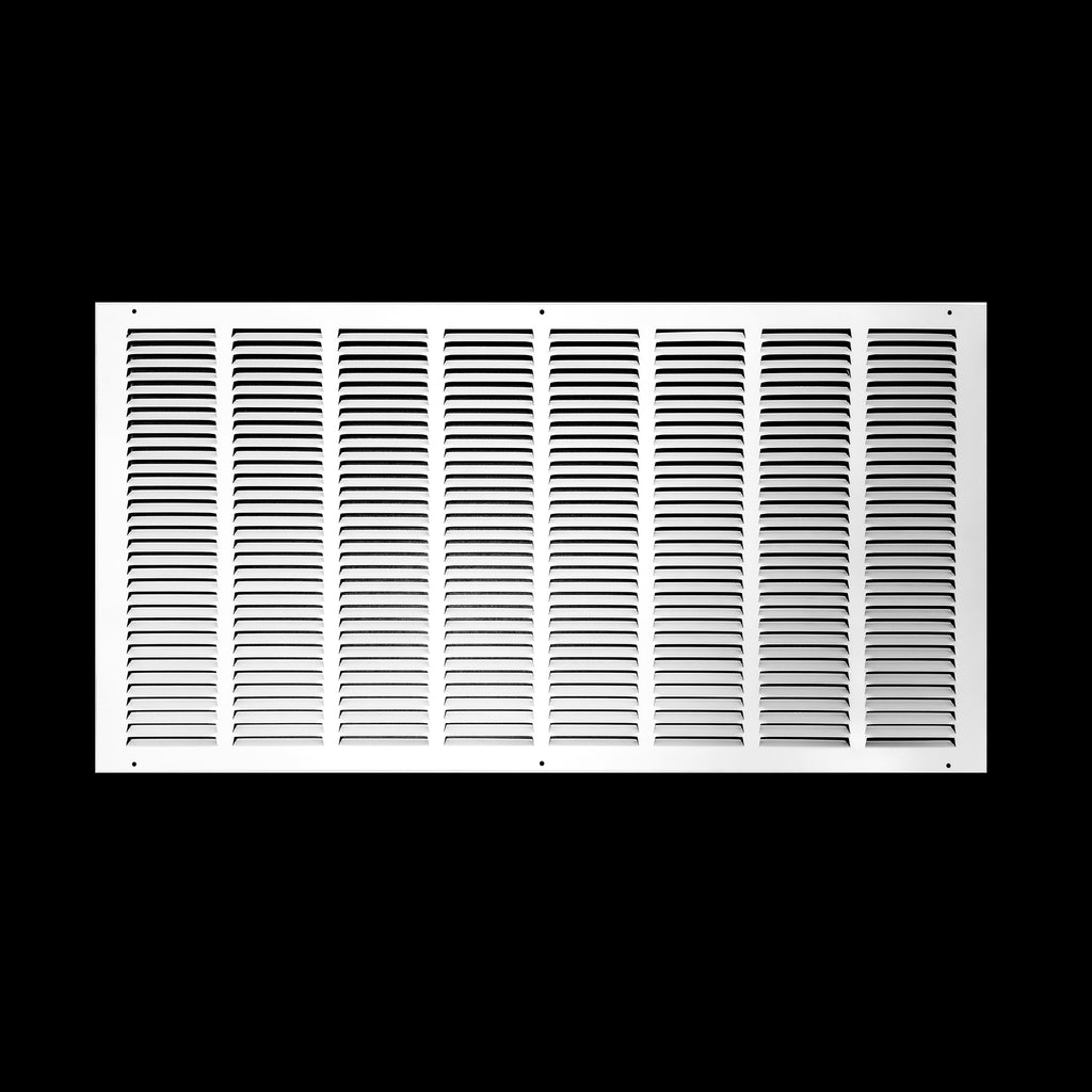 32"x16" Steel Return Air Grille – HVAC Cold Air Intake Vent Cover, White | Out. Dim.: 33-3/4"W X 17-3/4"H