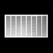32 x 16-inch White Steel flat stamped return grille, front view