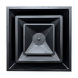 24x24 Steel T-Bar Drop Ceiling Air Diffuser | 6" Neck, 2-Cone Supply Vent | Black