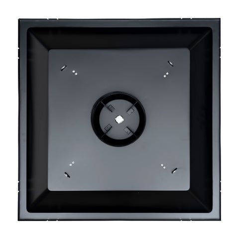 24x24 Steel T-Bar Drop Ceiling Air Diffuser | 6" Neck, 2-Cone Supply Vent | Black