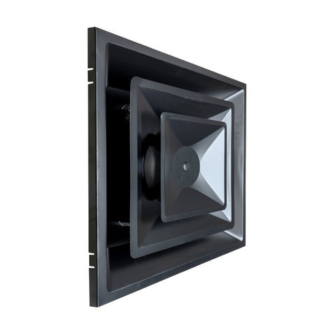 24x24 Steel T-Bar Drop Ceiling Air Diffuser | 8" Neck, 2-Cone Supply Vent | Black