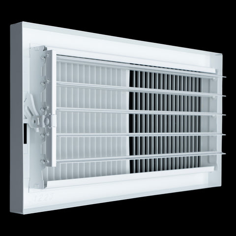 10"x6" Steel Baseboard Air Supply Grille with Multi-Shutter Damper | White | Outer Dimension: 11-1/4"W X 7-1/4"H