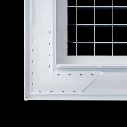 8" x 8" [Duct Opening] Aluminum Return Air Grille | Rust Proof Eggcrate Vent Cover Grill for Sidewall and Ceiling, White | Outer Dimensions: 9.75" X 9.75"