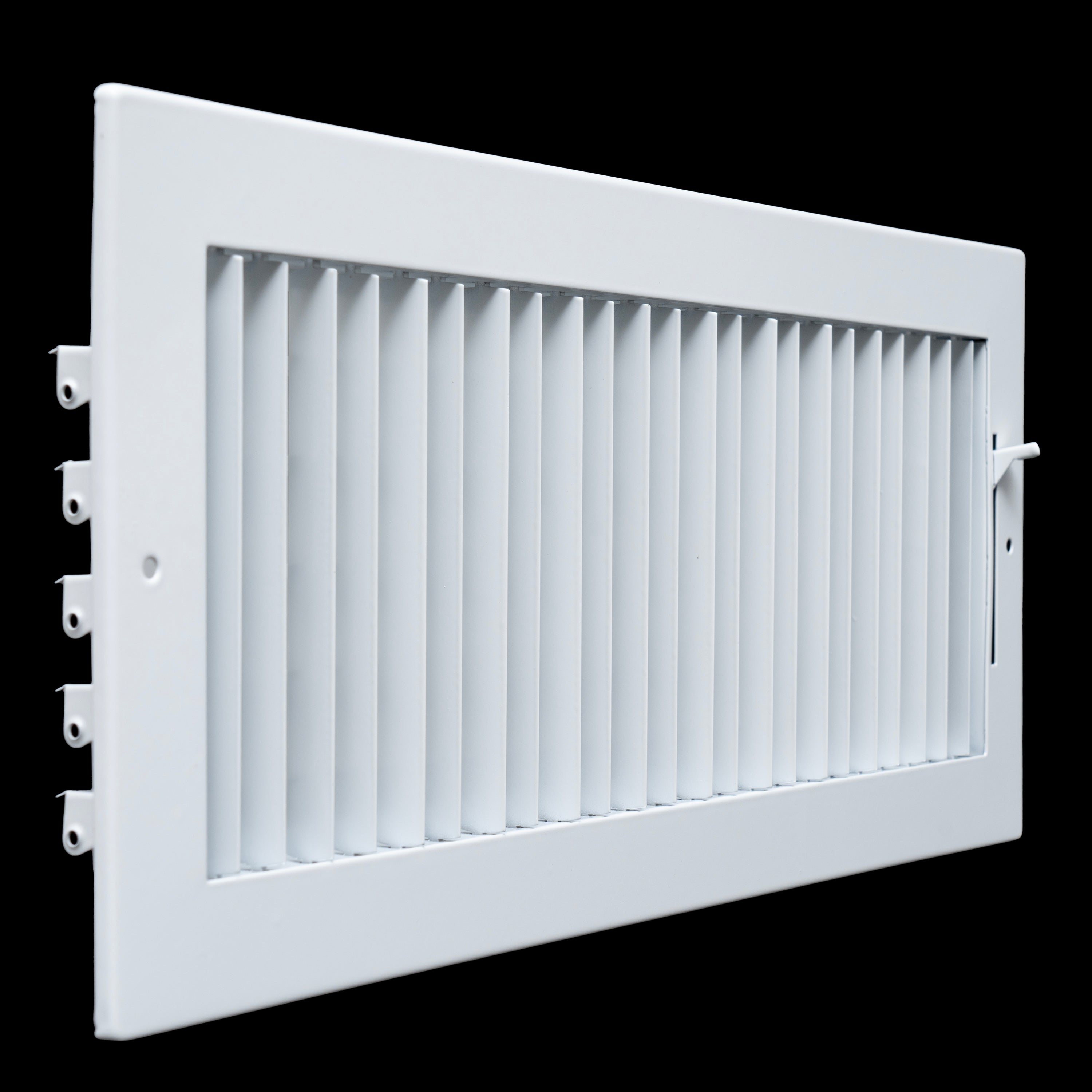 16"W x 6"H  Steel Adjustable Air Supply Grille | Register Vent Cover Grill for Sidewall and Ceiling | White | Outer Dimensions: 17.75"W X 7.75"H for 16x6 Duct Opening
