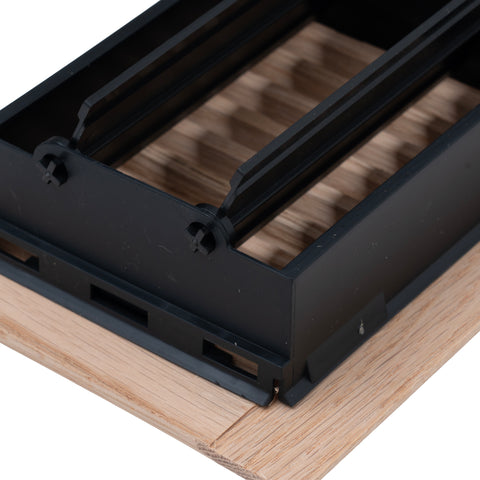 Fits 2x12 and 12x2 Duct Opening | Floor Register with Louvered Design by Handua | Heavy Duty Walkable Design with Damper | Floor Vent Grille | Easy to Adjust Air Supply Lever | Oak