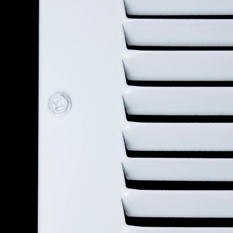 24"W x 8"H [Duct Opening] Baseboard Return Air Grille | 7/8" Margin Turnback to Fit Baseboard | White | Outer Dimensions: 25.75"W X 9.75"H
