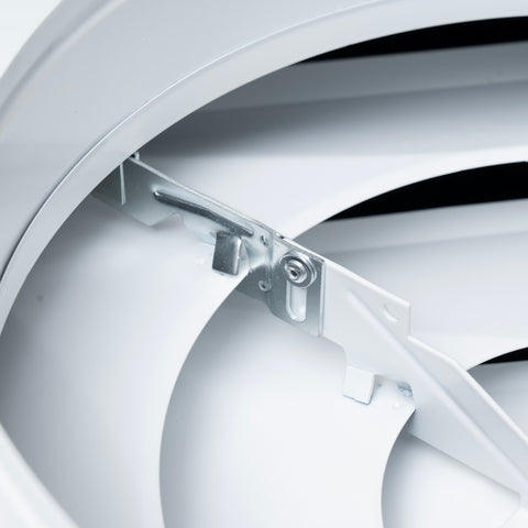 24x24 Steel T-Bar Drop Ceiling Air Diffuser | 10" Neck, 2-Cone Supply Vent | White