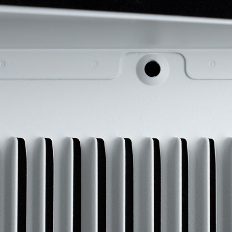 12"W x 6"H [Duct Opening] Steel Triangular Baseboard Return Air Grille | Air Register Vent Cover Grill | 3.75" Depth | White | Outer Dimensions: 13-3/4" x 6-5/8"