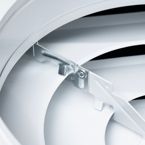 24" x 24" Steel T-Bar Drop Ceiling, 2x2 Lay in Air Supply Diffuser with Round 8" Neck Size - 3 Cone - White - Outer Dimension: 23-3/4" x 23-3/4"