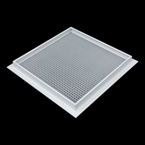 24"x24" Aluminum Eggcrate Return Air Filter Grille for Sidewall and Ceiling | White | Out. Dim.: 26-1/4"W X 26-1/4"H