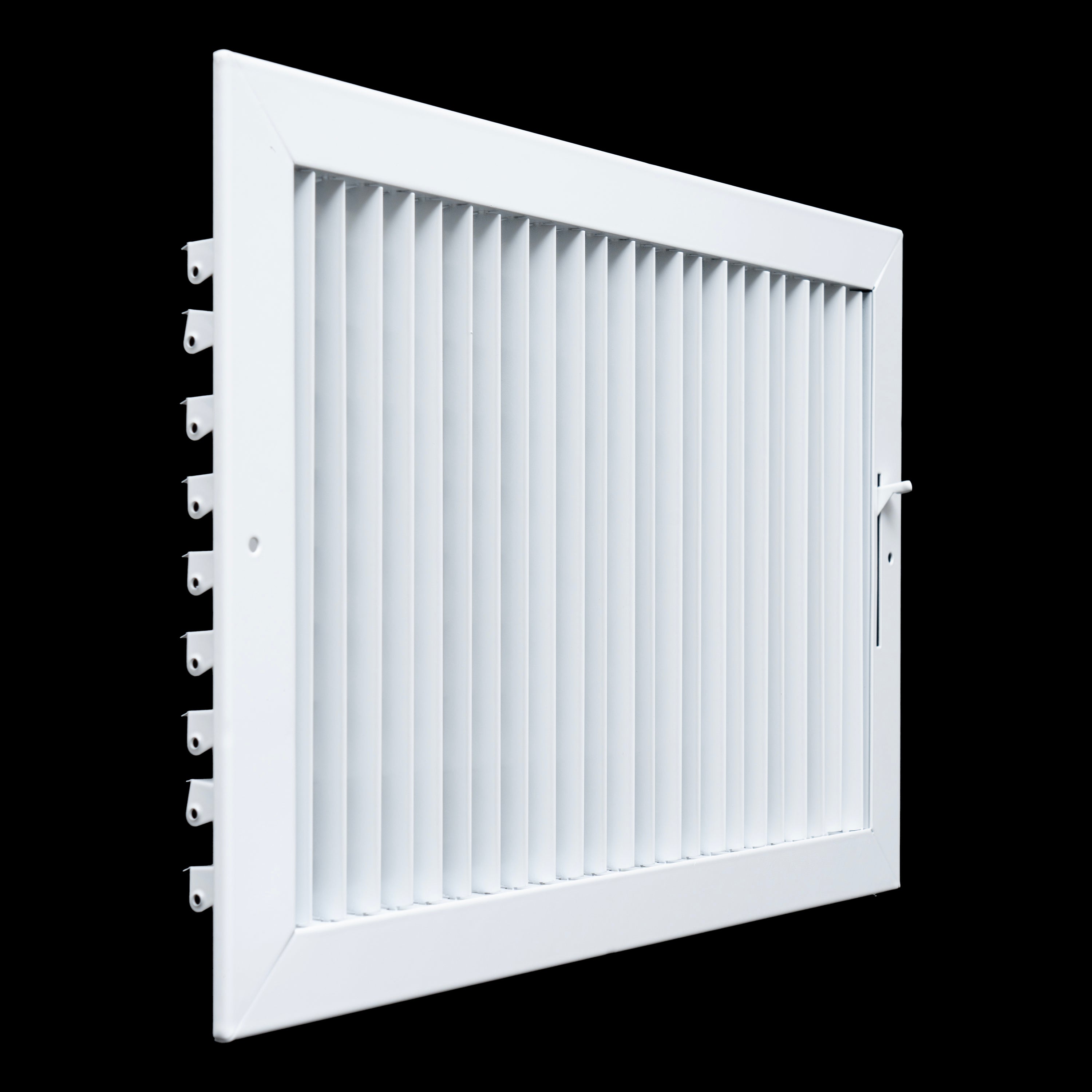 16"W x 10"H  Steel Adjustable Air Supply Grille | Register Vent Cover Grill for Sidewall and Ceiling | White | Outer Dimensions: 17.75"W X 11.75"H for 16x10 Duct Opening