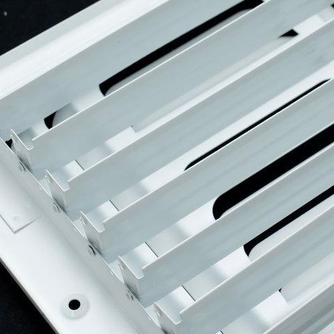 16"x6" 3-WAY Fixed Curved Blade Air Supply Diffuser | White | Outer Dimension: 17-3/4"W X 7-3/4"H