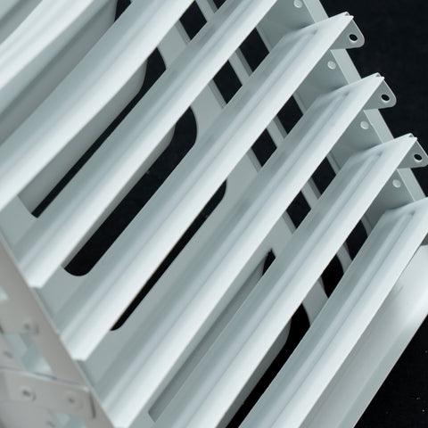 12"x6" 3-WAY Fixed Curved Blade Air Supply Diffuser | White | Outer Dimension: 13-3/4"W X 7-3/4"H
