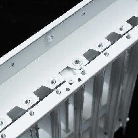 10x10 Aluminum 3-WAY Adjustable Air Supply Register for Sidewall and Ceiling | White | Outer Dimensions: 11-3/4"W X 11-3/4"H