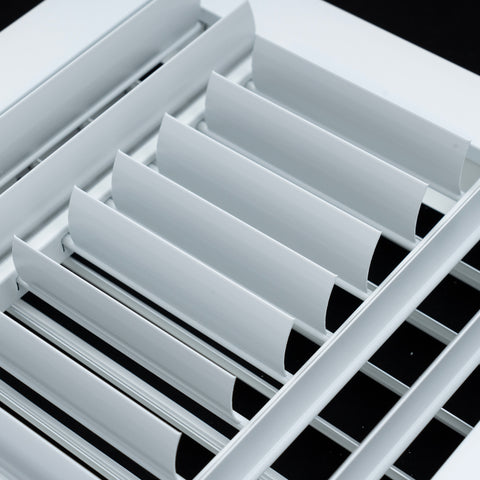 14"W x 6"H [Duct Opening] Aluminum 3-WAY Adjustable Air Supply Grille | Register Vent Cover Grill for Sidewall and Ceiling | White | Outer Dimensions: 15.75"W x 7.75"H