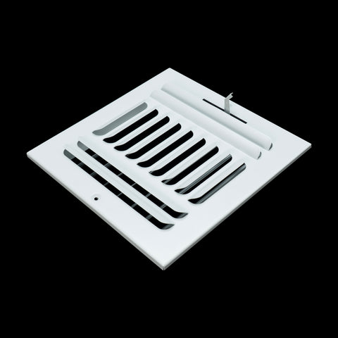 14"x8" 3-WAY Fixed Curved Blade Air Supply Diffuser | White | Outer Dimension: 15-3/4"W X 9-3/4"H
