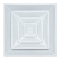 Fits 24x24 Steel T-Bar Drop Ceiling Grid | 2x2 Feet Lay in Steel Air Supply Diffuser with Round 10" [Neck Size] by Handua | 3 Cone | Drop Celing Vent | White | Outer Dimension: 23-3/4" x 23-3/4"