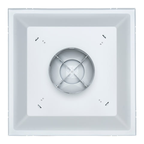 24" x 24" Steel T-Bar Drop Ceiling, 2x2 Lay in Air Supply Diffuser with Round 8" Neck Size - 3 Cone - White - Outer Dimension: 23-3/4" x 23-3/4"