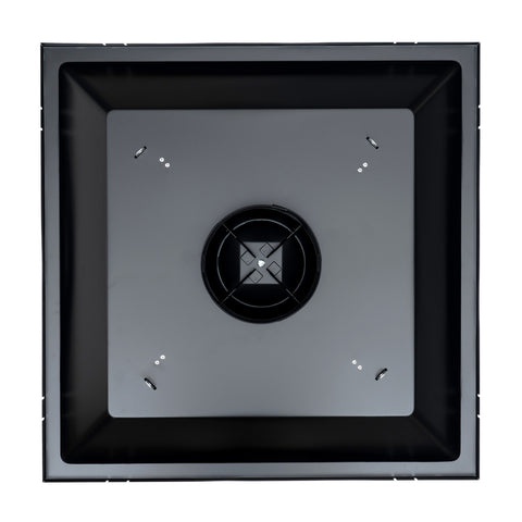 24x24 Steel T-Bar Drop Ceiling Air Diffuser | 6" Neck, 3-Cone Supply Vent | Black