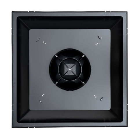 24x24 Steel T-Bar Drop Ceiling Air Diffuser | 8" Neck, 3-Cone Supply Vent | Black