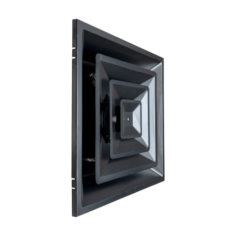 24x24 Steel T-Bar Drop Ceiling Air Diffuser | 8" Neck, 3-Cone Supply Vent | Black