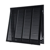 20"x20" Black Steel Return Air Filter Grille, Removable Door, for 1-Inch Filters