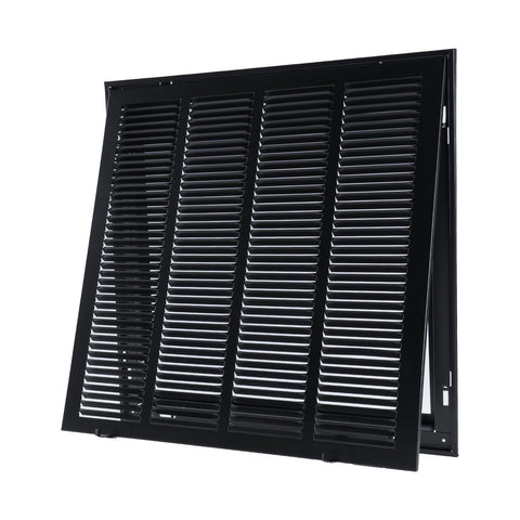 20"x20" Steel Return Air Filter Grille | Removable Door for 1" Filters | Black HVAC Vent Cover | Out. Dim.: 22-5/8"W X 22-5/8"H
