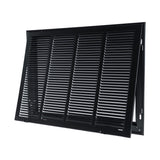 24"x18" Black Steel Return Air Filter Grille, Removable Door, for 1-Inch Filters