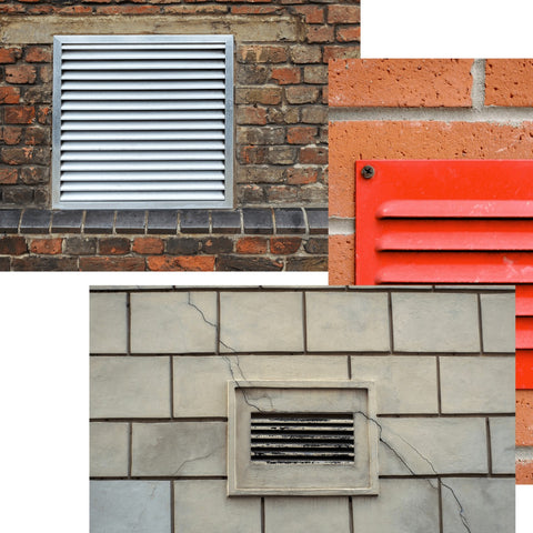 10"x10" Anodized Aluminum Exterior Wall Vent | Outer Dimension: 12"W X 12"H