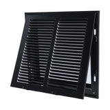 12"x12" Black Steel Return Air Filter Grille, Removable Door, for 1-Inch Filters