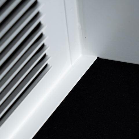 24"W x 6"H [Duct Opening] Steel Triangular Baseboard Return Air Grille | Air Register Vent Cover Grill | 3.75" Depth | White | Outer Dimensions: 25-3/4" x 6-5/8"