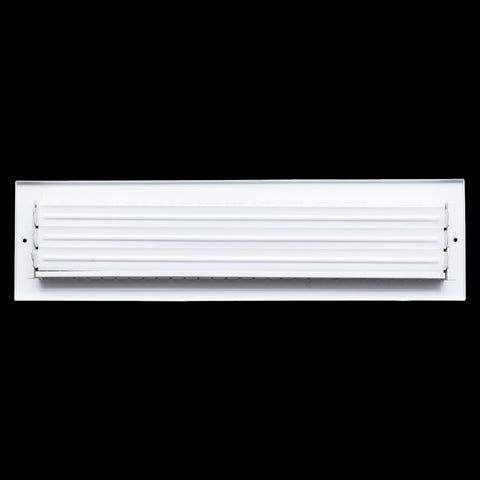 20"W x 4"H  Steel Adjustable Air Supply Grille | Register Vent Cover Grill for Sidewall and Ceiling | White | Outer Dimensions: 21.75"W X 5.75"H for 20x4 Duct Opening