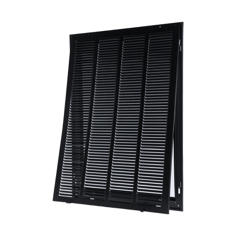 20"x30" Steel Return Air Filter Grille | Removable Door for 1" Filters | Black HVAC Vent Cover | Out. Dim.: 22-5/8"W X 32-5/8"H