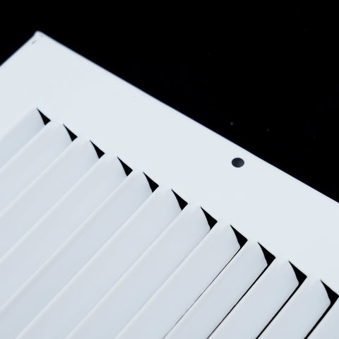 24"W x 8"H [Duct Opening] Baseboard Return Air Grille | 7/8" Margin Turnback to Fit Baseboard | White | Outer Dimensions: 25.75"W X 9.75"H
