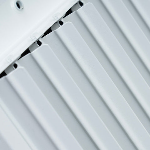 12"x12" 4-Way White Aluminum Adjustable Curved Blade Supply Register, Air Vent Cover with Damper for Sidewall Or Ceiling