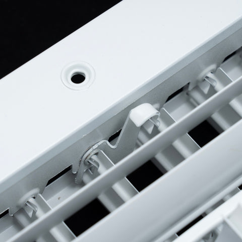 8"x8" 4-Way White Aluminum Adjustable Curved Blade Supply Register, Air Vent Cover with Damper for Sidewall Or Ceiling