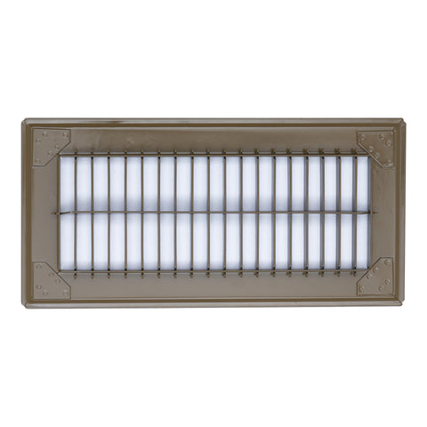 4"x10" Heavy Duty Return Air Floor Grille | Walkable Brown | Out. Dim.: 5-3/4"W X 11-3/4"H