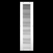 4 x 20-inch White Steel flat stamped return grille, front view